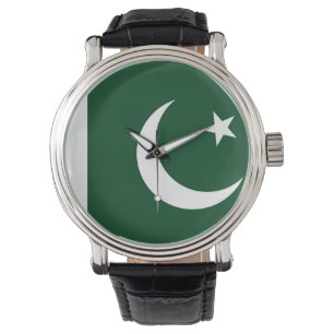 Patriottisch, speciaal horloge met vlag van Pakist