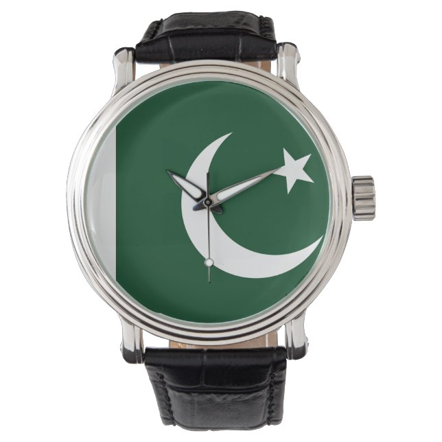 Patriottisch, speciaal horloge met vlag van Pakist (Voorkant)