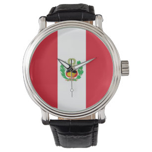 Patriottisch, speciaal horloge met vlag van Peru