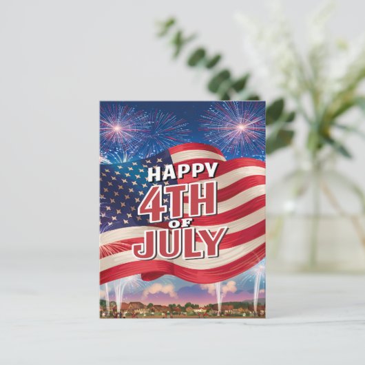 Patriottisch spektakel Amerikaanse vlag wuiven Feestdagenkaart (Staand voorkant)