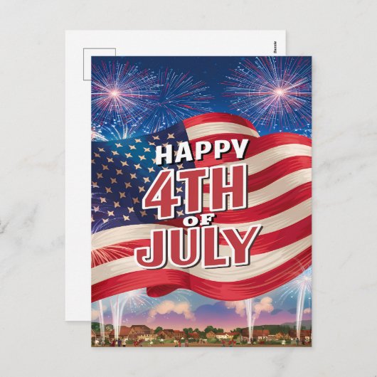 Patriottisch spektakel Amerikaanse vlag wuiven Feestdagenkaart (Voorkant / Achterkant)