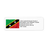 Patriottisch | ST KITTS EN NEVIS FLAG Etiket (Voorkant)