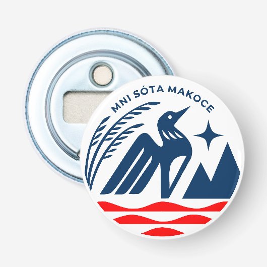 Patriottisch staatszegel van Minnesota Button Flesopener (Voorkant)