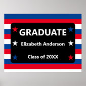 Patriottisch Stars & Stripes Afstuderen Poster (Voorkant)