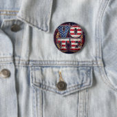 Patriottisch STEM Amerikaanse Vlag Typografie Ontw Ronde Button 5,7 Cm (In situ)