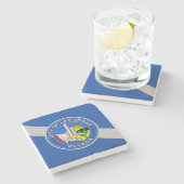 Patriottisch stenen onderzetter met vlag van Las V (Zijkant)