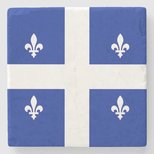 Patriottisch stenen onderzetter met vlag van Quebe (Voorkant)