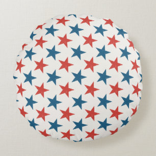 Patriottisch sterrenpatroon in Amerikaanse stijl Rond Kussen