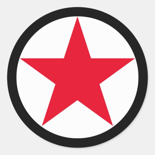 Patriottisch symbool van het Rode Star Symbool van Ronde Sticker (Voorkant)