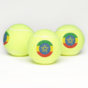 Patriottisch tennisbal met vlag van Ethiopië Tennisballen