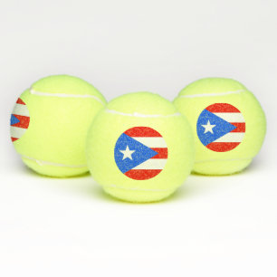 Patriottisch tennisbal met vlag van Puerto Rico Tennisballen