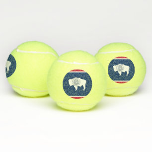 Patriottisch tennisbal met vlag van Wyoming Tennisballen