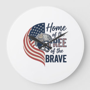 Patriottisch thuis van de vrije dappere helm shirt grote klok