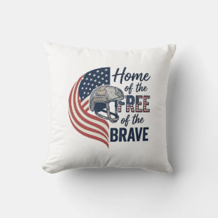 Patriottisch thuis van de vrije dappere helm shirt kussen