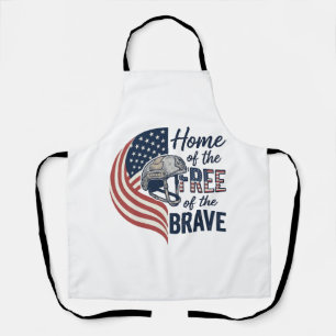 Patriottisch thuis van de vrije dappere helm shirt schort