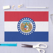Patriottisch tissuepapier met vlag Missouri, Veren (Craft)
