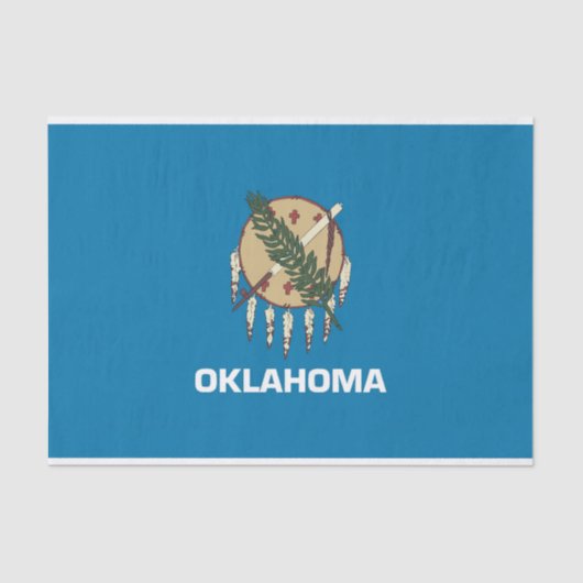 Patriottisch tissuepapier met vlag Oklahoma, Veren (Voorkant)