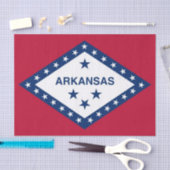 Patriottisch tissuepapier met vlag van Arkansas (Craft)
