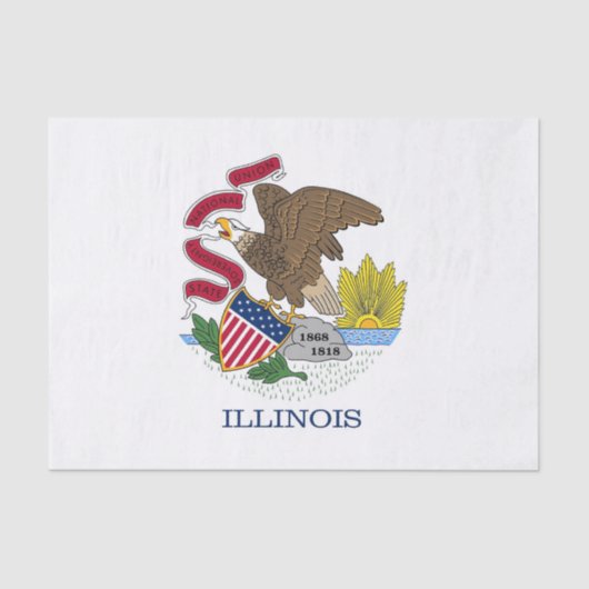 Patriottisch tissuepapier met vlag van Illinois (Voorkant)