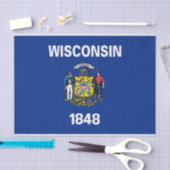 Patriottisch tissuepapier met vlag van Wisconsin, (Craft)