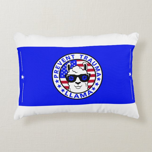 Patriottisch Trauma Llama Accent Kussen 16 "x 12" (Voorkant)