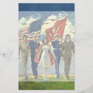  Patriottisch, trots militair personeel Heros Briefpapier