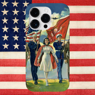 Patriottisch, trots militair personeel Heros Case-Mate iPhone 14 Pro Hoesje