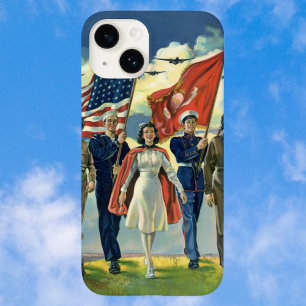 Patriottisch, trots militair personeel Heros Case-Mate iPhone 14 Hoesje