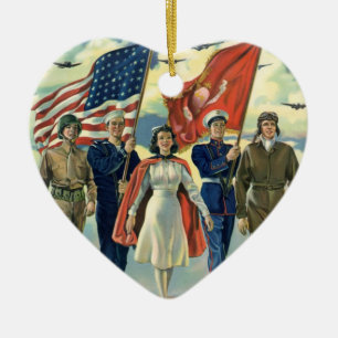  Patriottisch, trots militair personeel Heros Keramisch Ornament