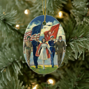  Patriottisch, trots militair personeel Heros Keramisch Ornament