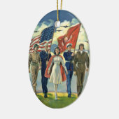  Patriottisch, trots militair personeel Heros Keramisch Ornament (Links)