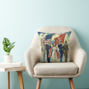  Patriottisch, trots militair personeel Heros Kussen