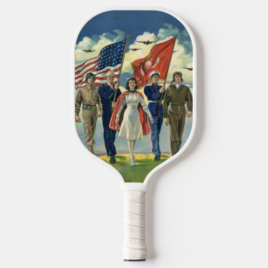 Patriottisch, trots militair personeel Heros Pickleball Paddle (Voorkant)