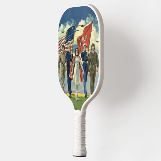 Patriottisch, trots militair personeel Heros Pickleball Paddle (Links)