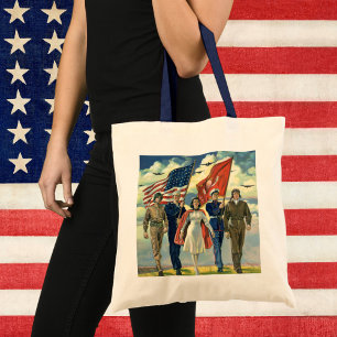 Patriottisch, trots militair personeel Heros Tote Bag