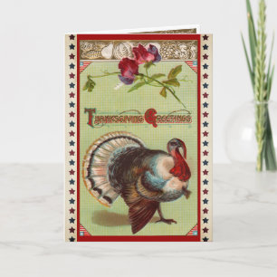 patriottisch Turkije Thanksgiving Groet Feestdagen Kaart