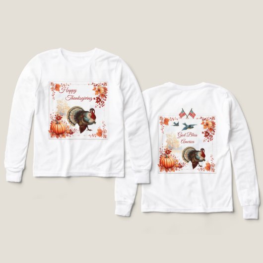 Patriottisch Turkije Thanksgiving Kinder (Voorkant /achterkant)