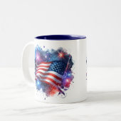 Patriottisch Tweekleurige Koffiemok (Voorkant links)