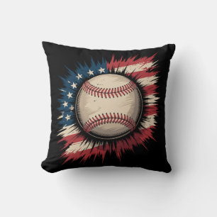 Patriottisch USA-honkbal Amerikaanse vlag vintage Kussen