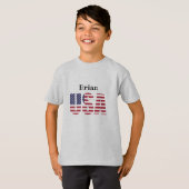 Patriottisch USA Kinder-Youth XS to XL T-Shirt (Voorkant volledig)