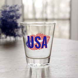 Patriottisch USA Monogram Lipstick Kus Shot Glass Glas