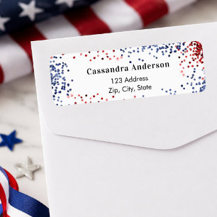 Patriottisch USA rood wit blauwe retouradres Etiket