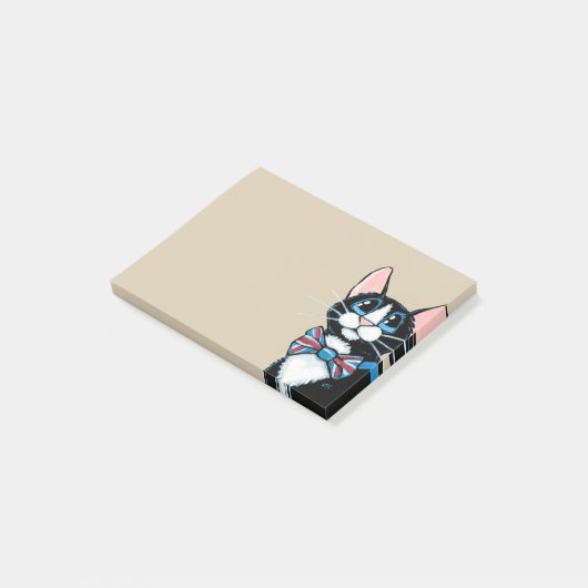 Patriottisch Verenigd Koninkrijk Tuxedo Cat met St Post-it® Notes (Schuin)