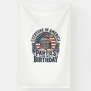 Patriottisch verjaardagsfeest vintage cake shirt o spandoek