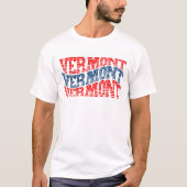 Patriottisch Vermont Rood en Blauw Boho T-shirt (Voorkant)