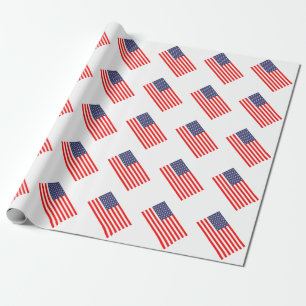 Patriottisch verpakkingspapier met Amerikaanse vla Cadeaupapier