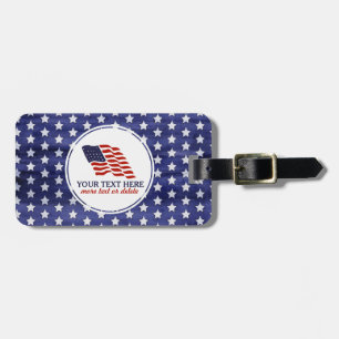 Patriottisch Vierde juli Amerikaanse Vlag Aangepas Bagagelabel