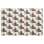 Patriottisch Vierde juli Dogs Fireworks Cute Stof (Fat Quarter)