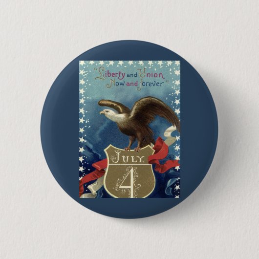Patriottisch Vierde juli, Eagle met sterren Ronde Button 5,7 Cm (Voorkant)