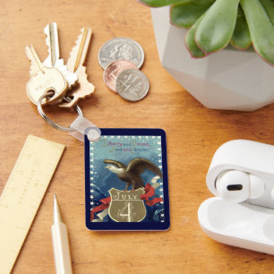  Patriottisch Vierde juli, Eagle met sterren Sleutelhanger